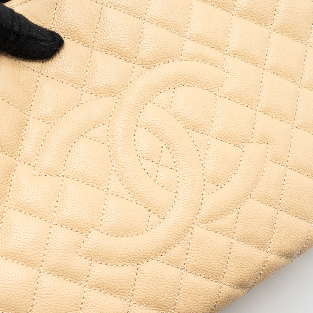 CHANEL GRAND SHOPPING TOTE CAVIAR BEIGE GHW