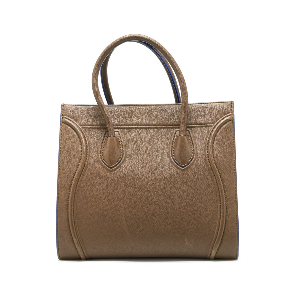 CELINE PHANTOM TOTE BAG DARK BROWN/BLUE SHW