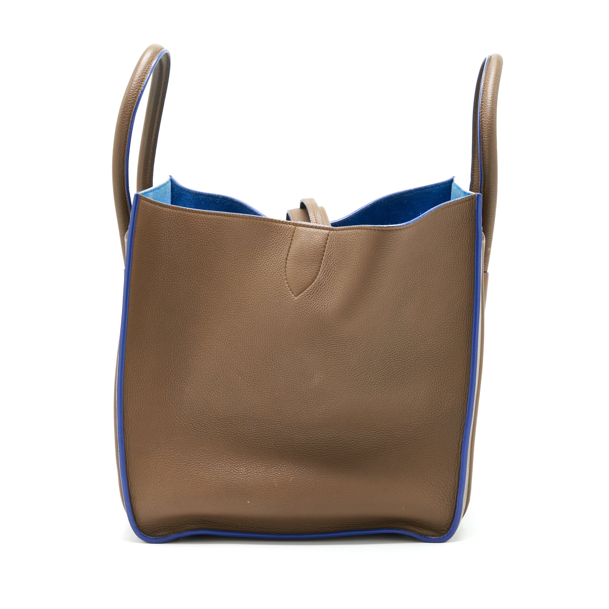 CELINE PHANTOM TOTE BAG DARK BROWN/BLUE SHW