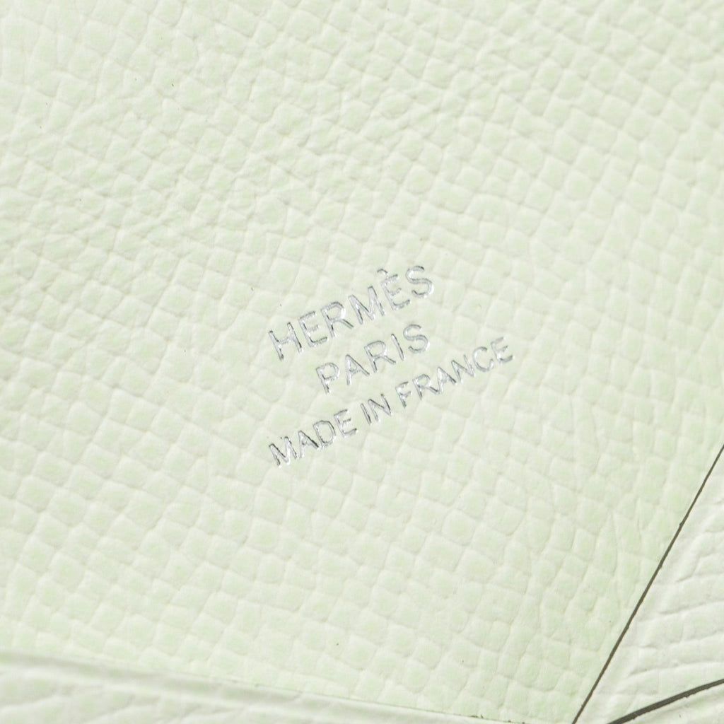 HERMES CALVI CARD HOLDER EPSOM VERT FIZZ SHW