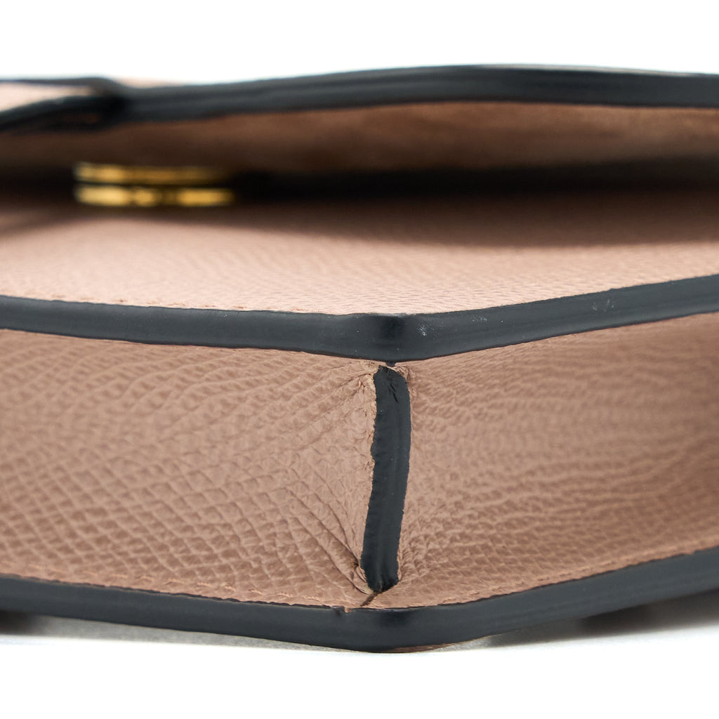 DIOR SADDLE BELT POUCH GRAINED CALFSKIN DARK BEIGE GHW