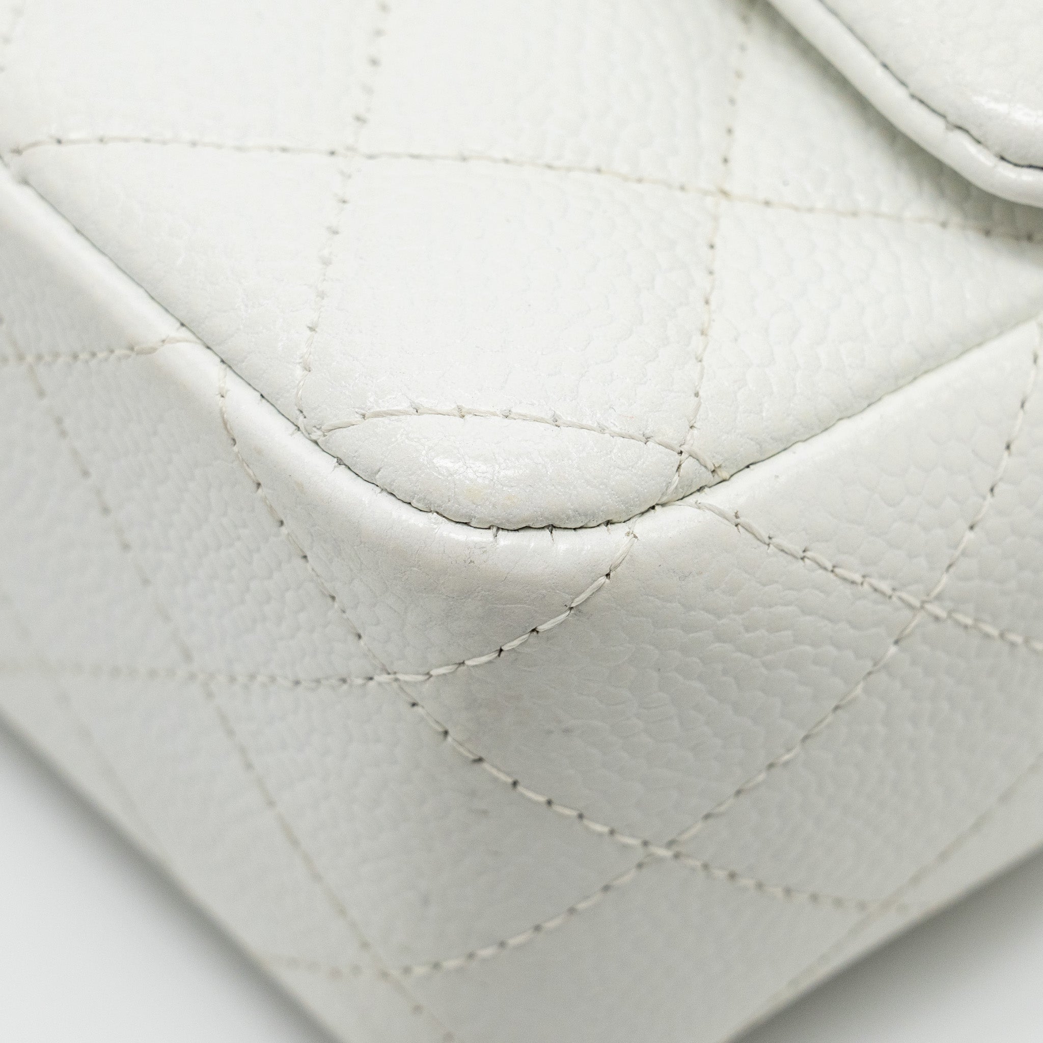 CHANEL MINI RECTANGULAR BAG FLAP BAG CAVIAR WHITE SHW