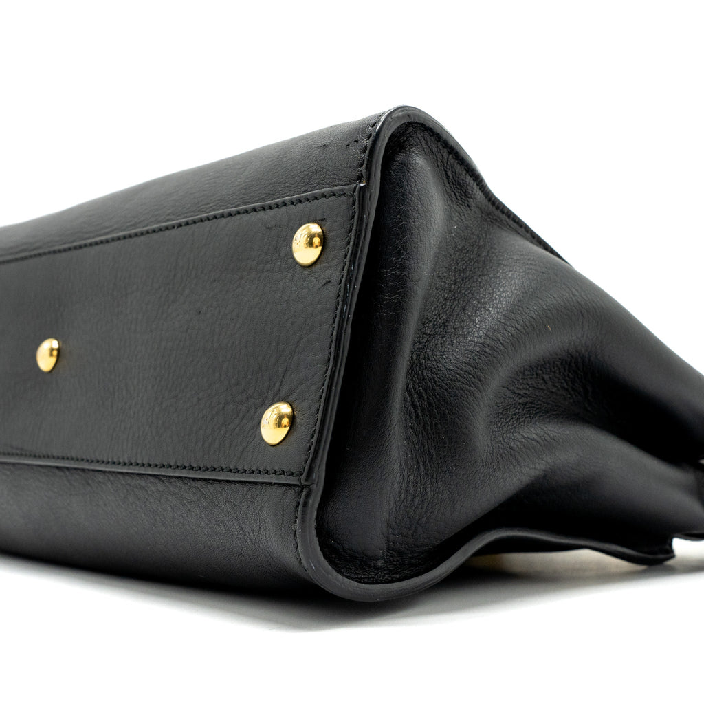 FENDI MEDIUM PEEKABOO BAG LEATHER BLACK GHW