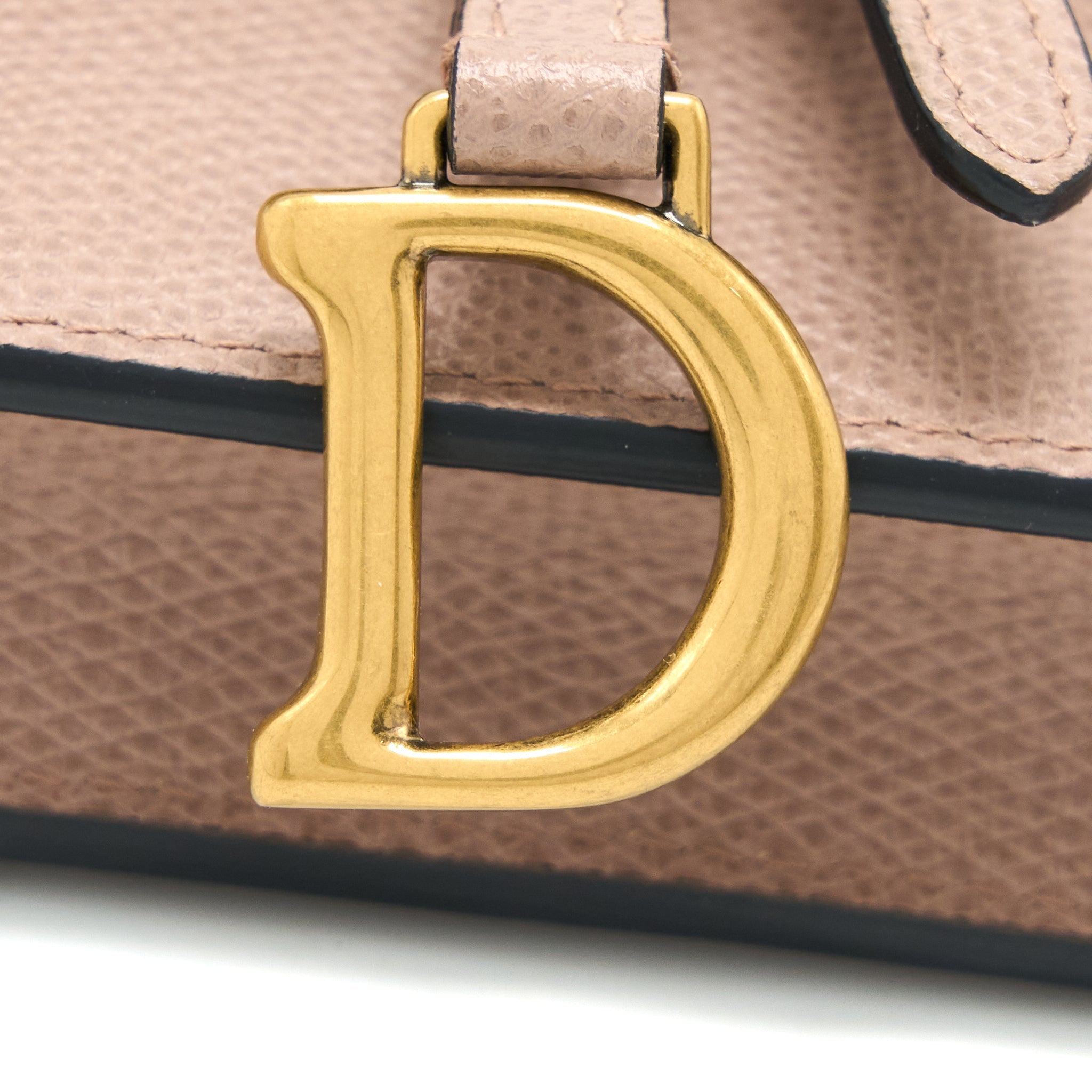 DIOR SADDLE BELT POUCH GRAINED CALFSKIN DARK BEIGE GHW