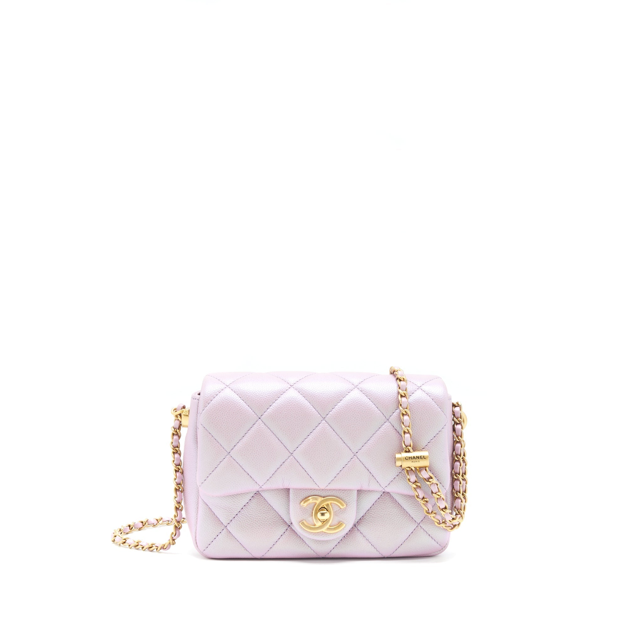 CHANEL 21K MY PERFECT MINI FLAP BAG CAVIAR PINK GHW (MICROCHIP)