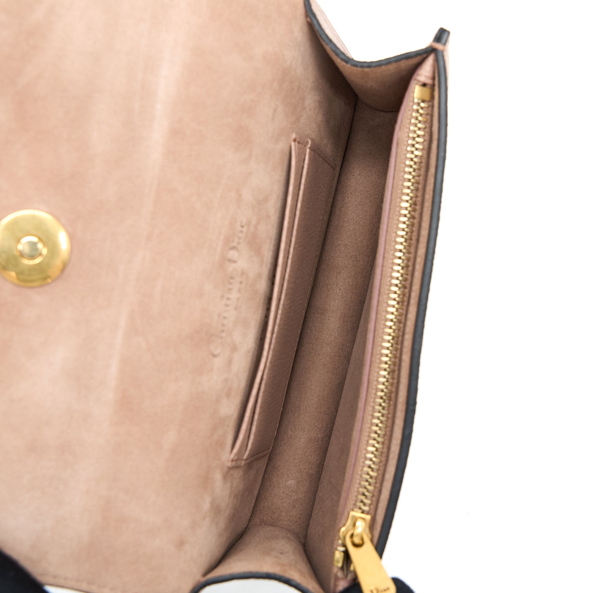 DIOR SADDLE BELT POUCH GRAINED CALFSKIN DARK BEIGE GHW