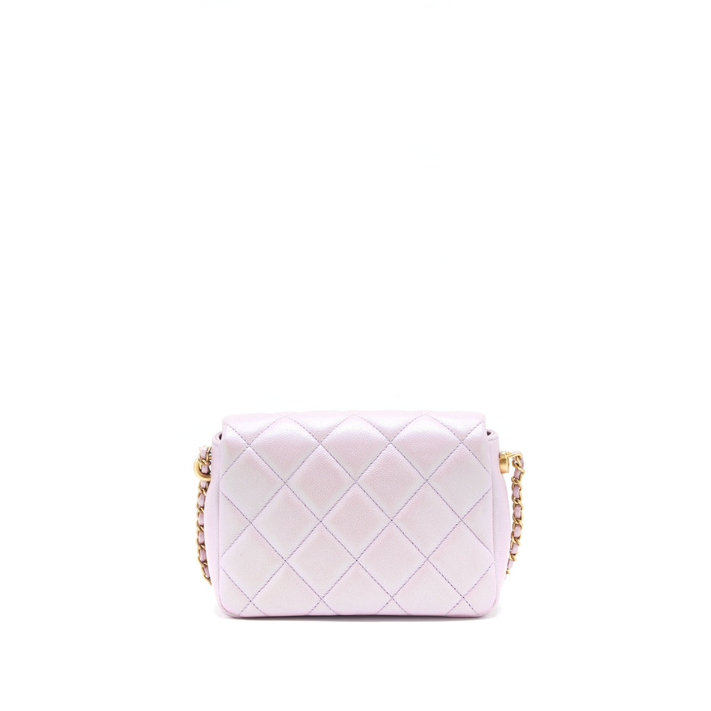 CHANEL 21K MY PERFECT MINI FLAP BAG CAVIAR PINK GHW (MICROCHIP)