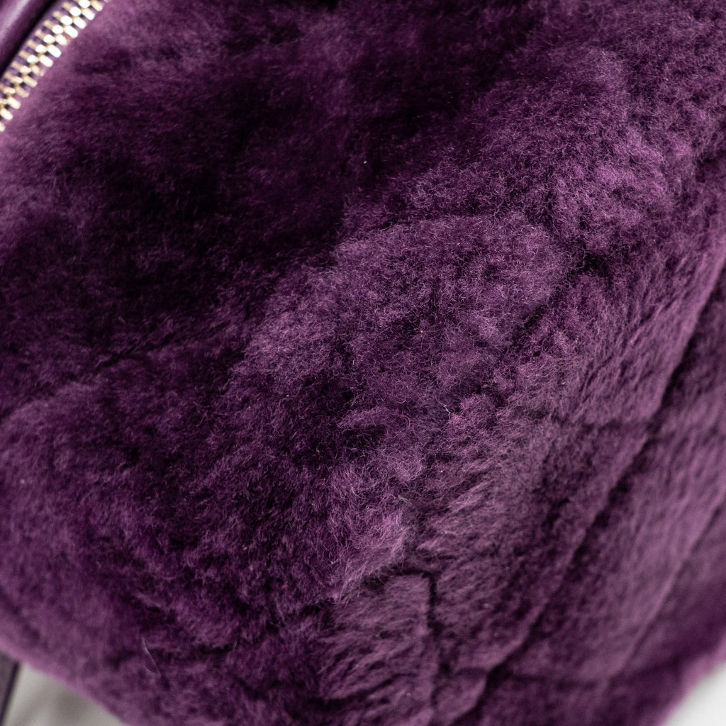 CHANEL TOP HANDLE SMALL VANITY CASE SHEARLING PURPLE GHW (MICROCHIP)