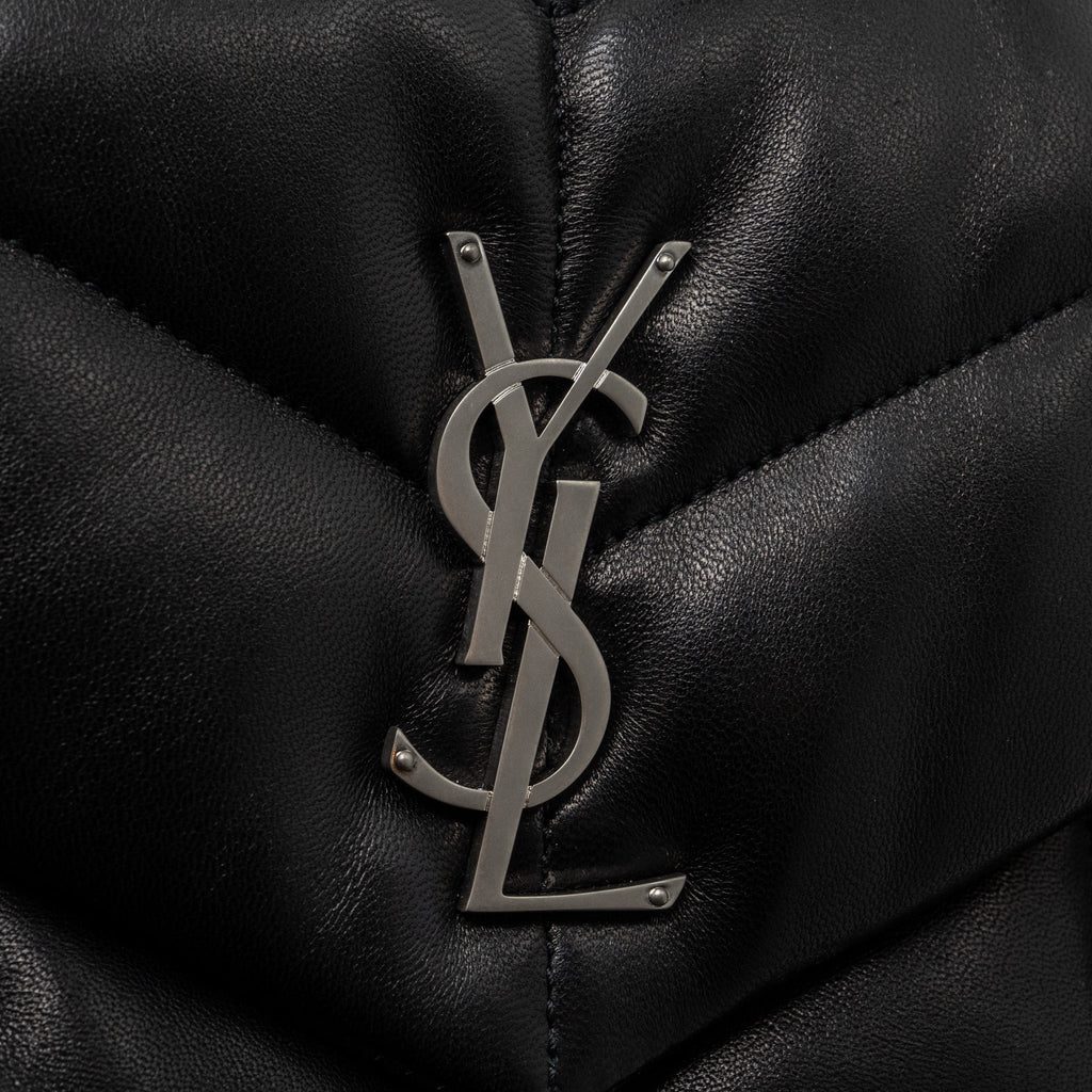 SAINT LAURENT SMALL PUFFER LAMBSKIN BLACK SHW
