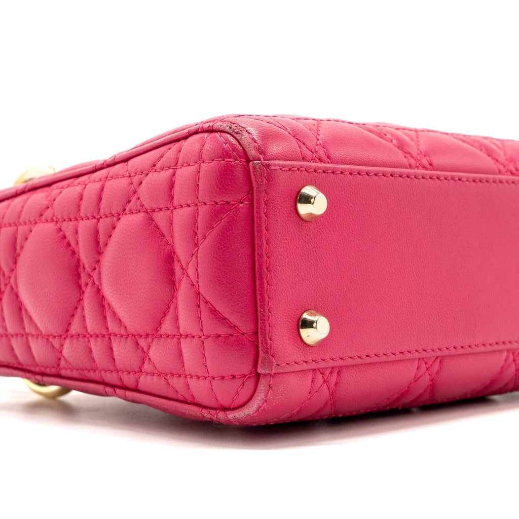 DIOR MINI LADY DIOR LAMBSKIN PINK GHW