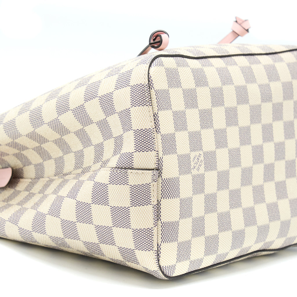 LOUIS VUITTON NEO NOE BUCKET BAG DAMIER AZUR/PINK GHW