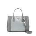 PRADA DOUBLE ZIP TOTE BAG SAFFIANO CALFSKIN MULTICOLOUR GREY SHW