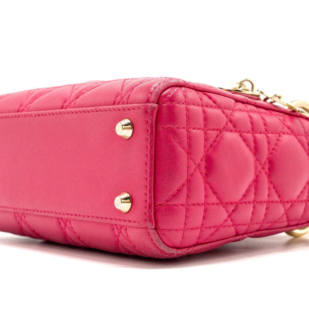 DIOR MINI LADY DIOR LAMBSKIN PINK GHW