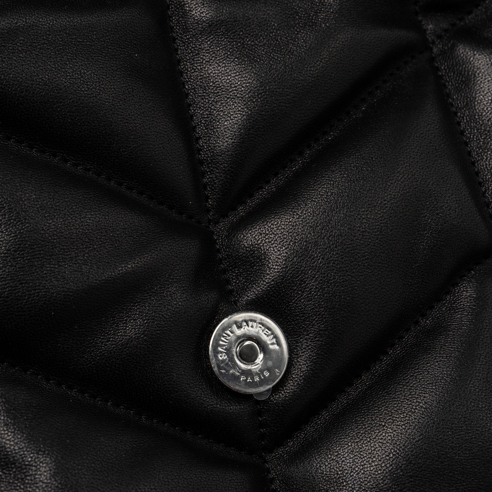 SAINT LAURENT SMALL PUFFER LAMBSKIN BLACK SHW