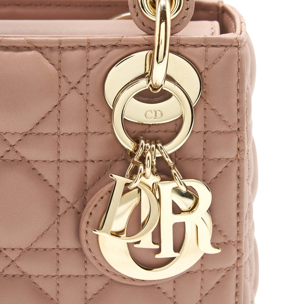 DIOR MINI LADY DIOR LAMBSKIN PINK GHW