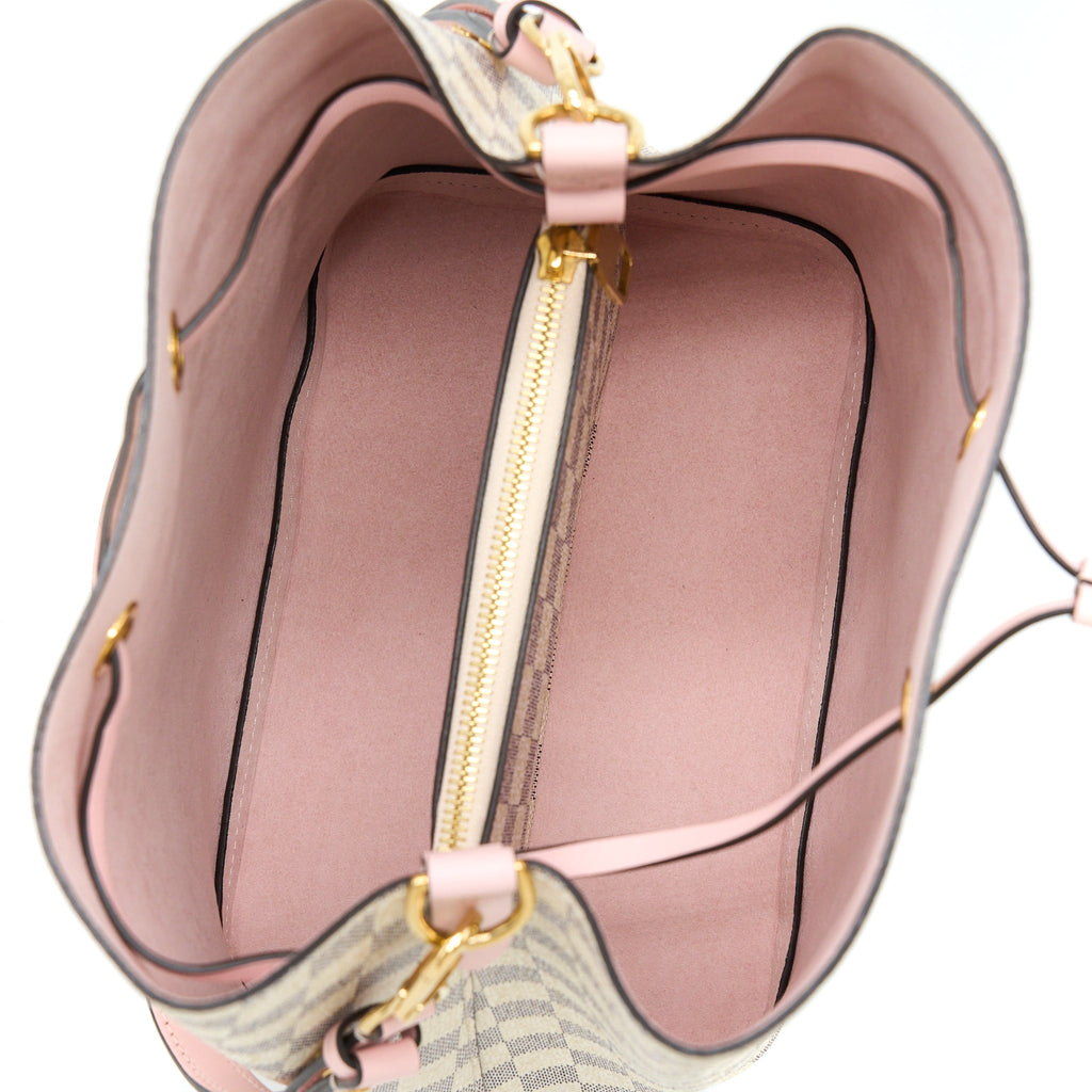 LOUIS VUITTON NEO NOE BUCKET BAG DAMIER AZUR/PINK GHW