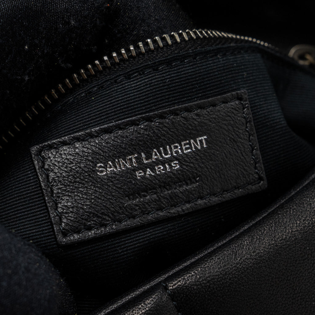 SAINT LAURENT SMALL PUFFER LAMBSKIN BLACK SHW