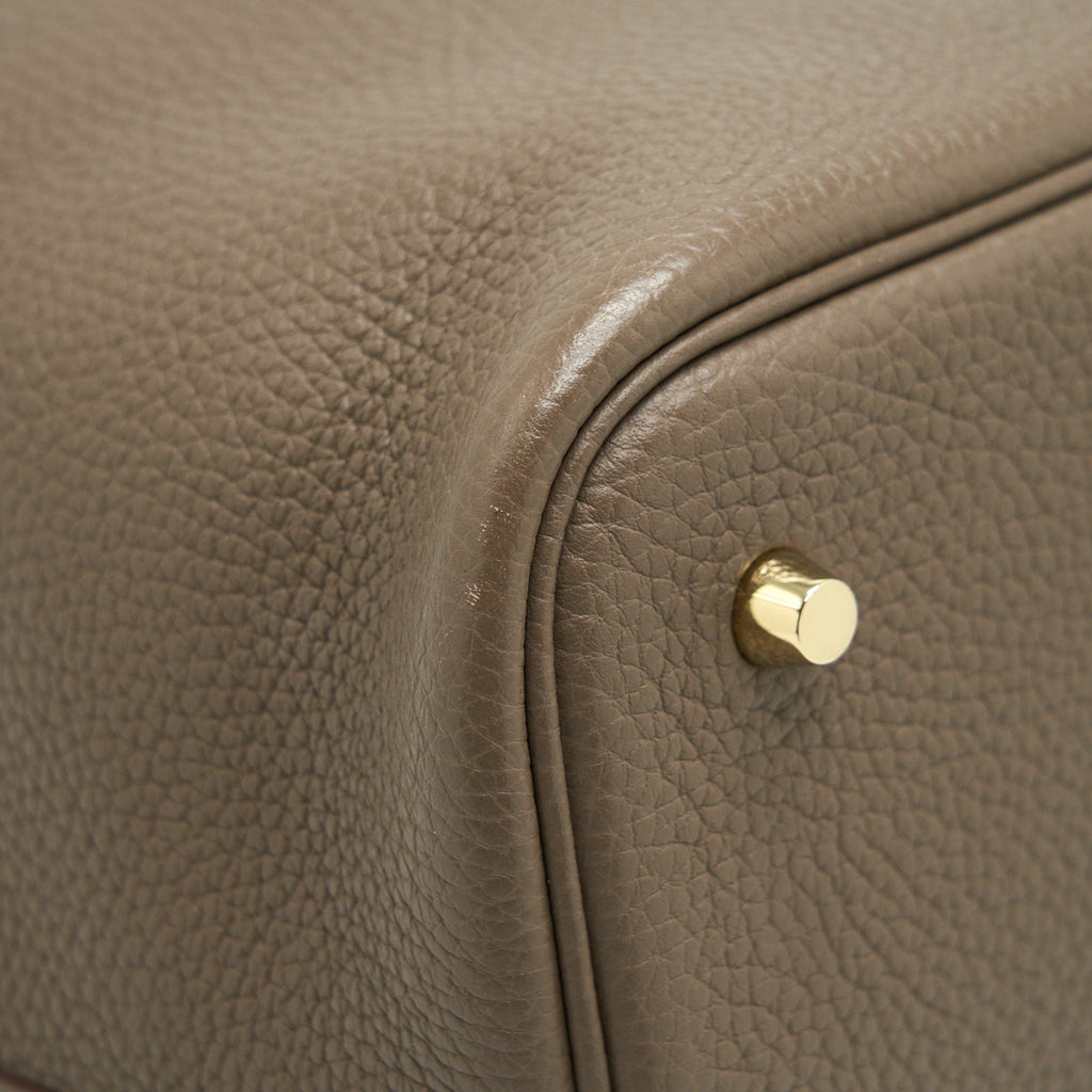 HERMES PICOTIN 22 LOCK BAG ETOUPE GHW