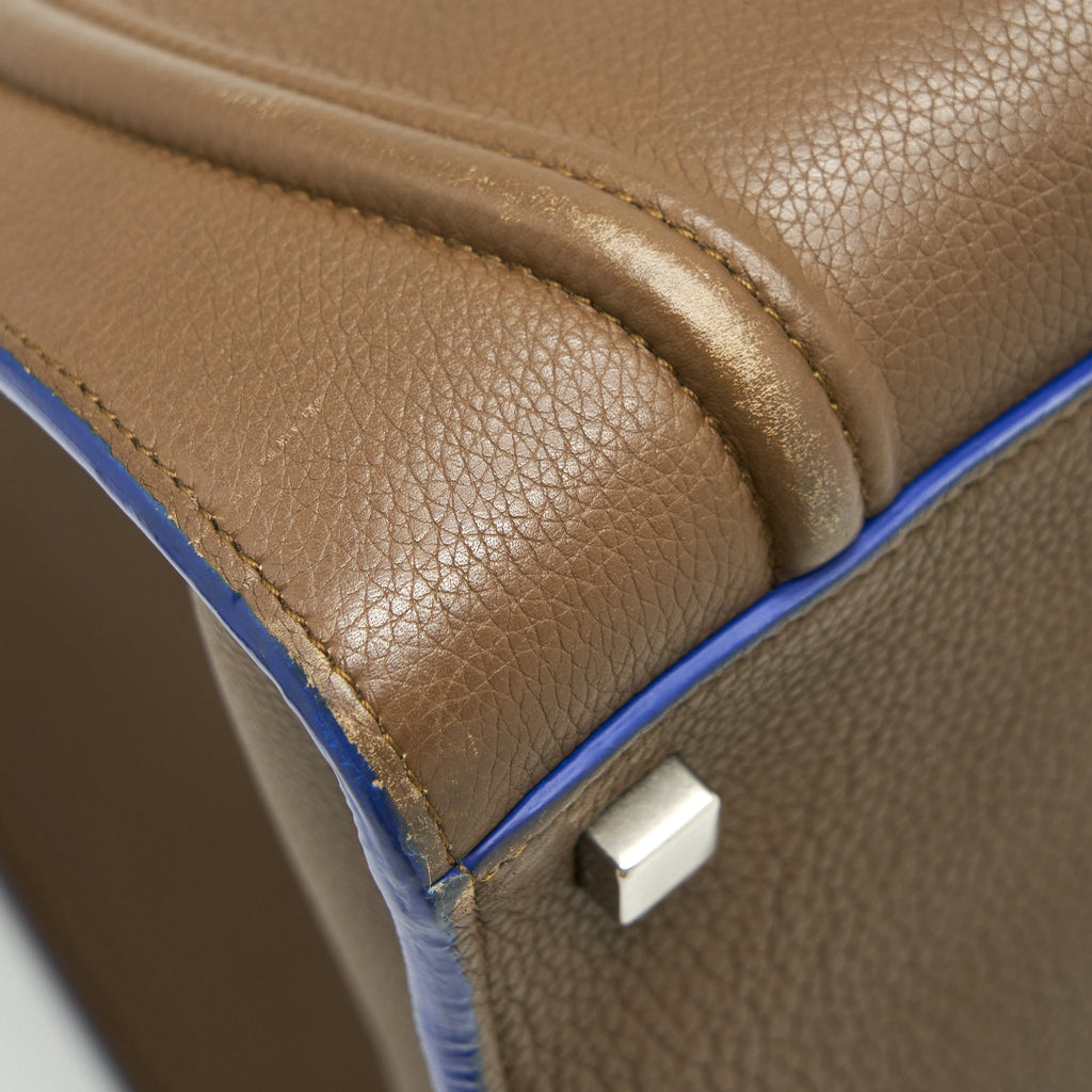 CELINE PHANTOM TOTE BAG DARK BROWN/BLUE SHW
