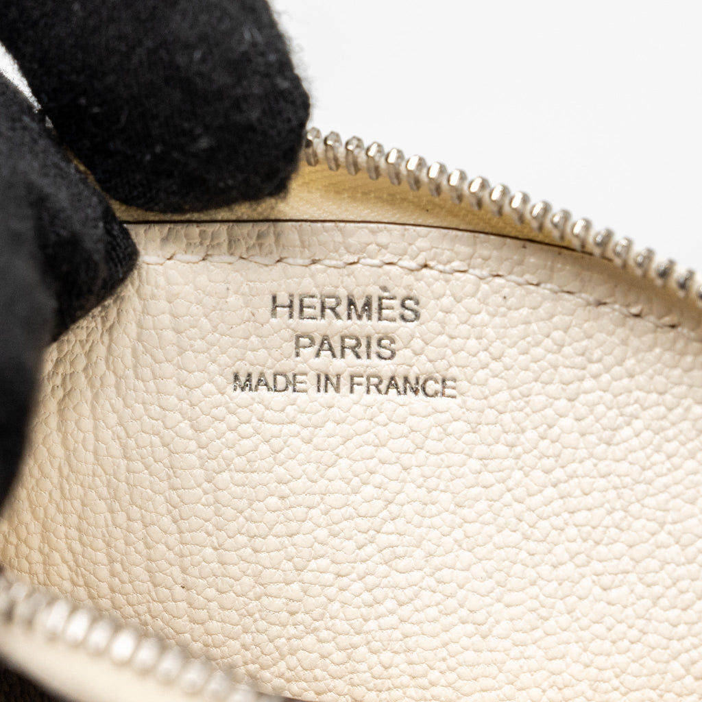 HERMES PADDOCK CHANGE PURSE CHEVRE MYSORE NATA/JAUNE CITRON SHW