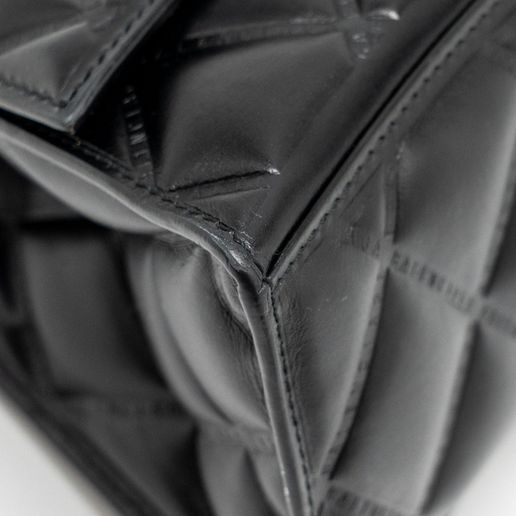 BALENCIAGA SMALL HOURGLASS BAG QUILTED CALFSKIN SO BLACK