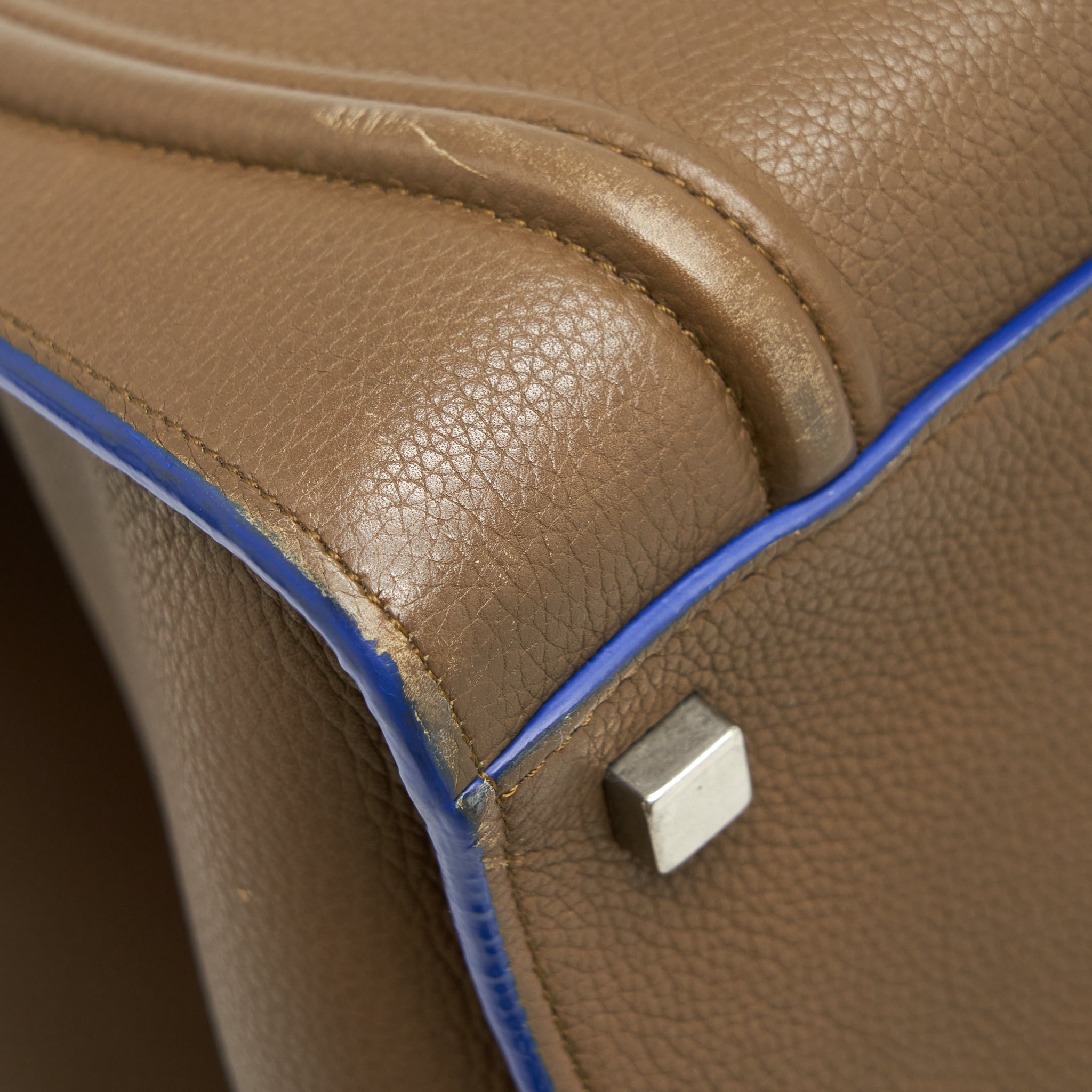 CELINE PHANTOM TOTE BAG DARK BROWN/BLUE SHW