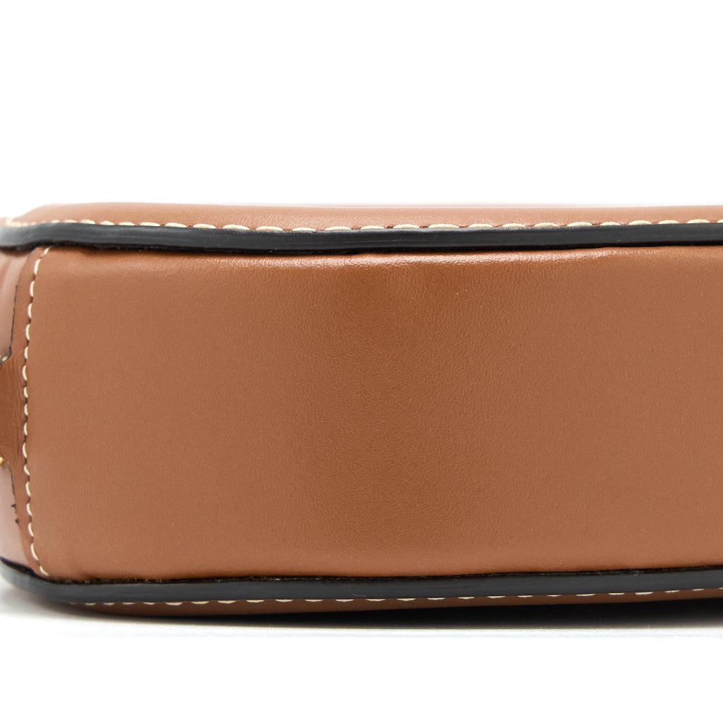 CELINE CROSSBODY OVAL PURSE CUIRASS TRIOMPHE SMOOTH CALFSKIN TAN GHW