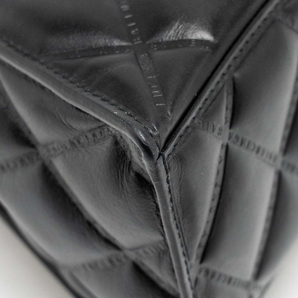 BALENCIAGA SMALL HOURGLASS BAG QUILTED CALFSKIN SO BLACK