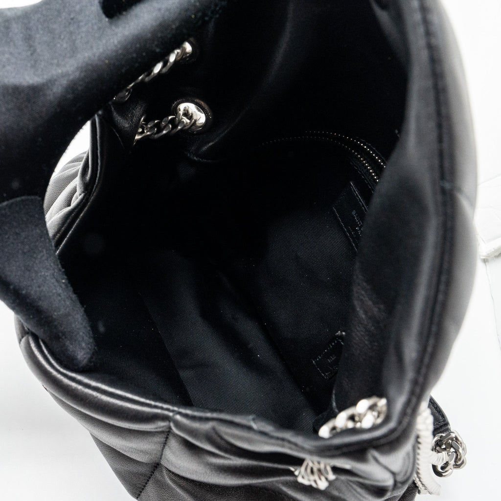 SAINT LAURENT SMALL PUFFER LAMBSKIN BLACK SHW