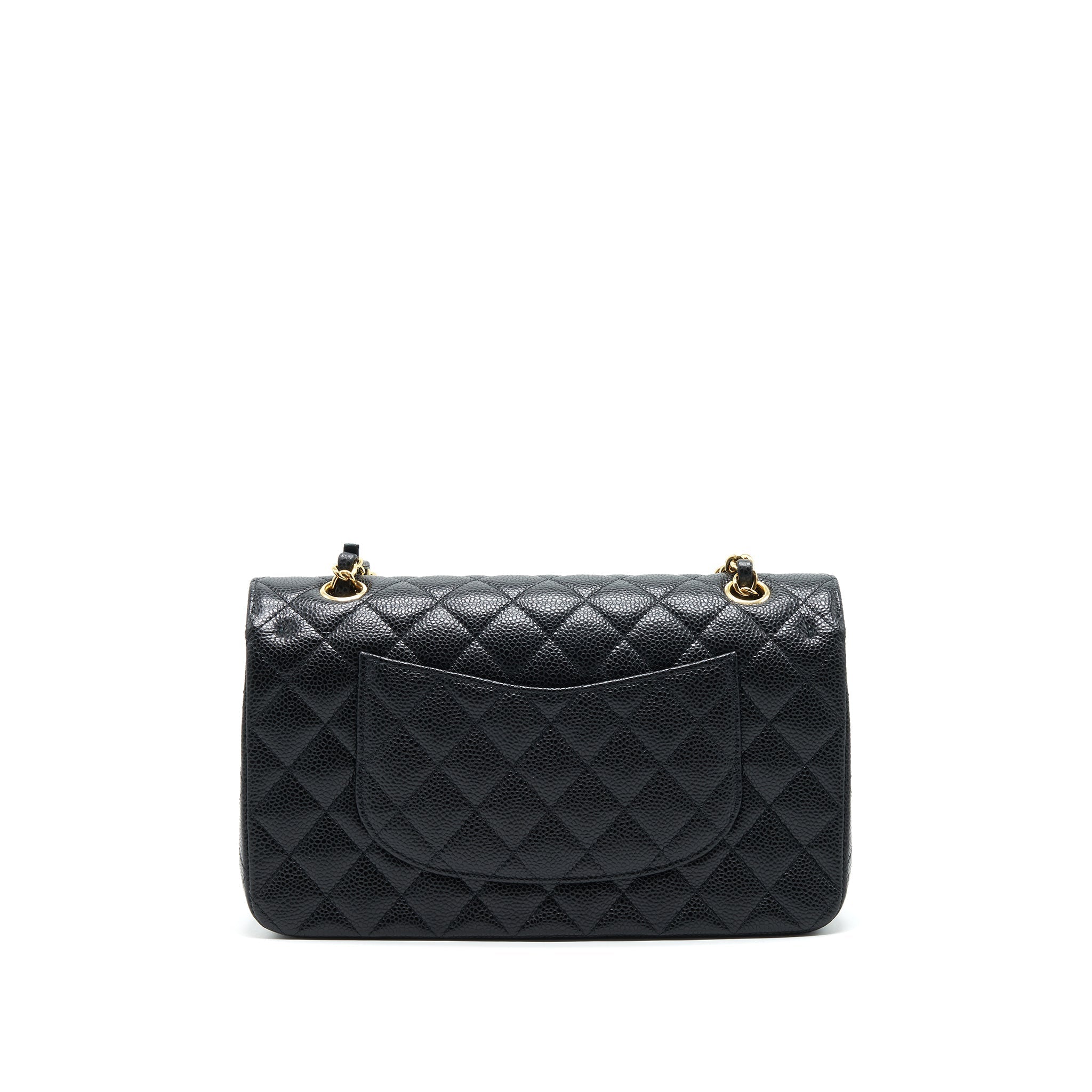 CHANEL MEDIUM CLASSIC DOUBLE FLAP 25CM CAVIAR BLACK GHW (MICROCHIP)