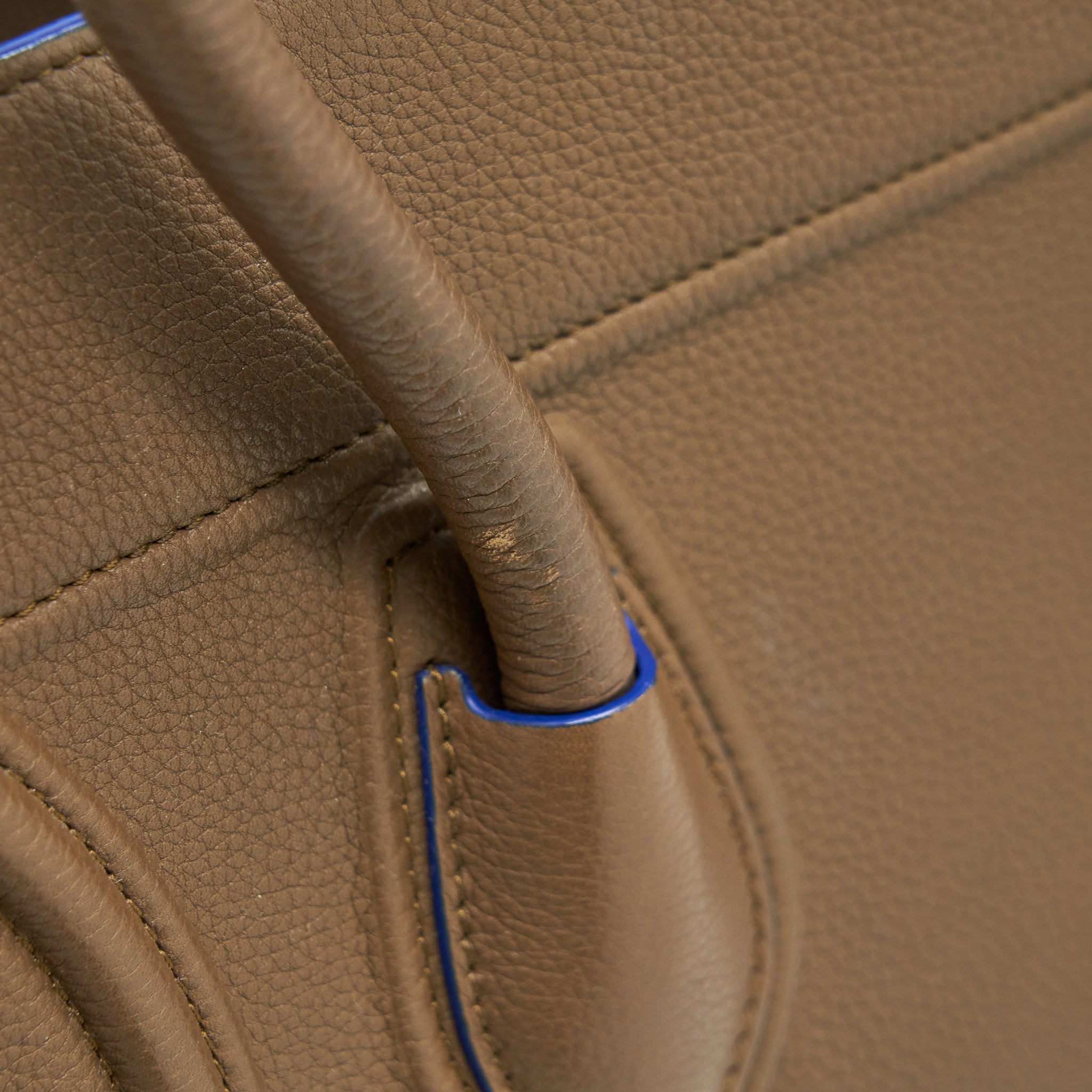 CELINE PHANTOM TOTE BAG DARK BROWN/BLUE SHW