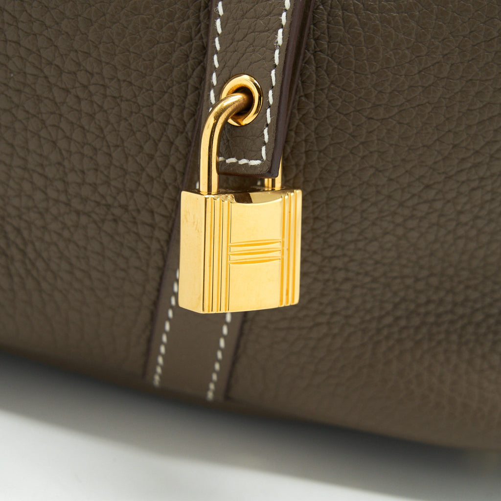HERMES PICOTIN 22 LOCK BAG ETOUPE GHW