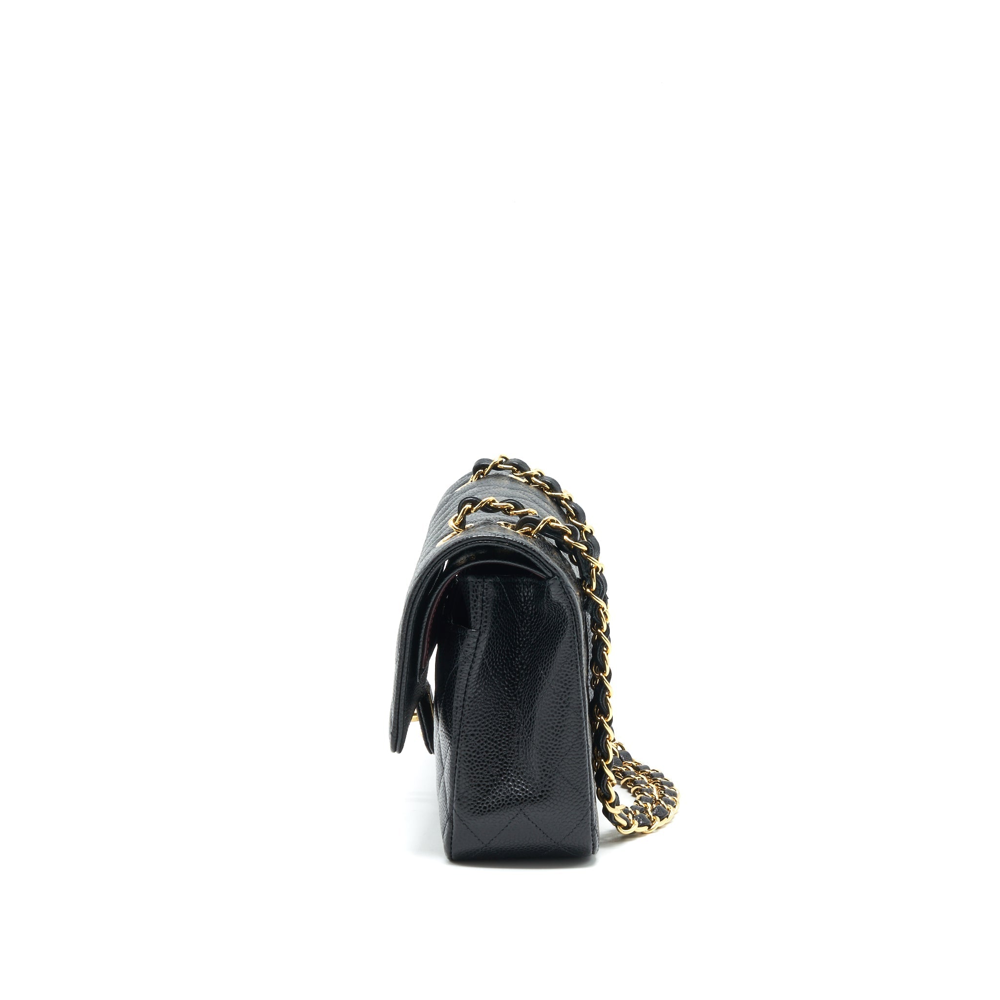 CHANEL MEDIUM CLASSIC DOUBLE FLAP 25CM CAVIAR BLACK GHW (MICROCHIP)