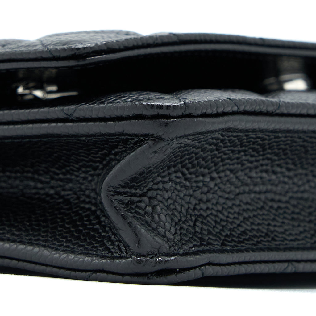 CHANEL CLASSIC WALLET ON CHAIN CAVIAR BLACK SHW(MICROCHIP)