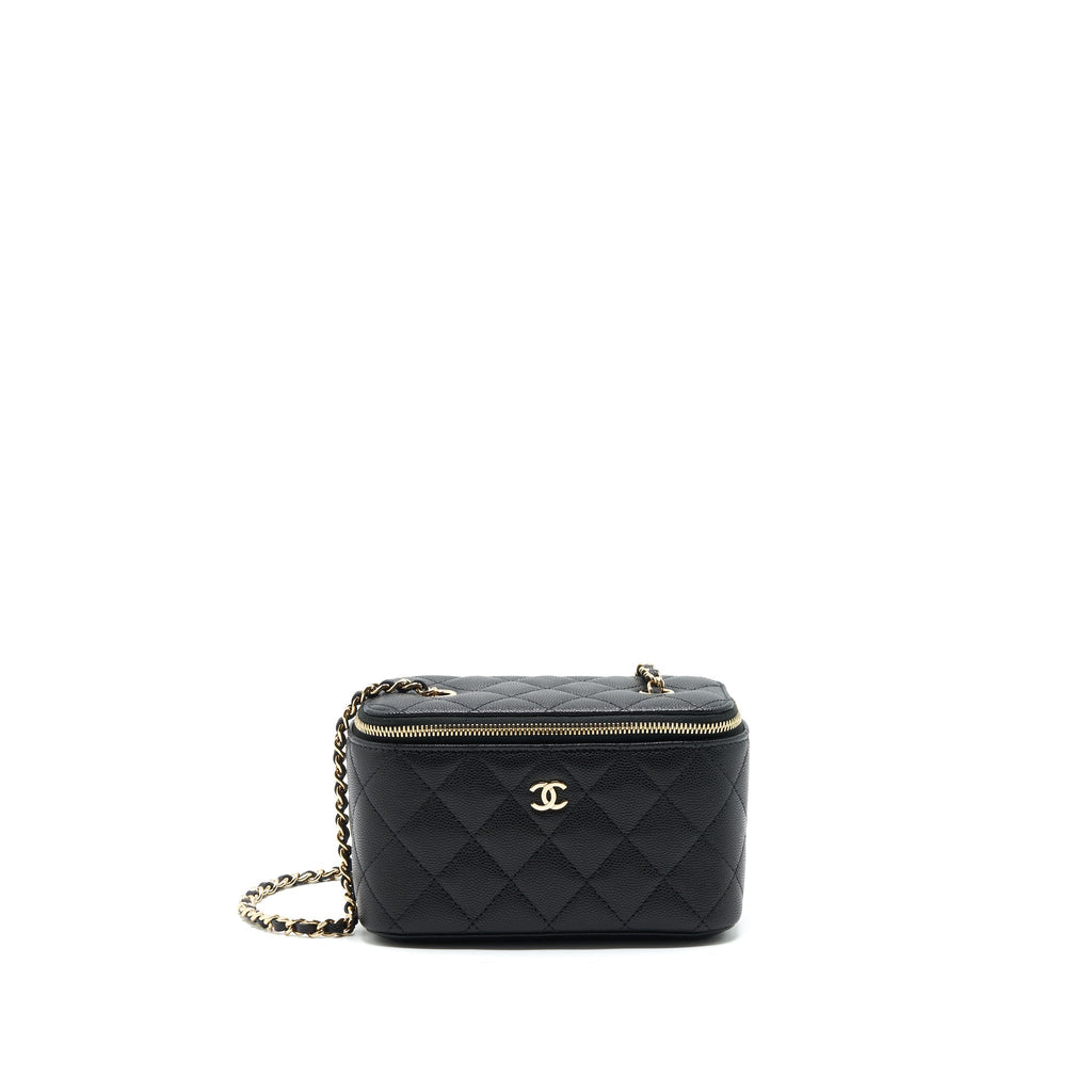 CHANEL CAVIAR LONG VANITY WITH CHAIN CAVIAR BLACK LGHW
