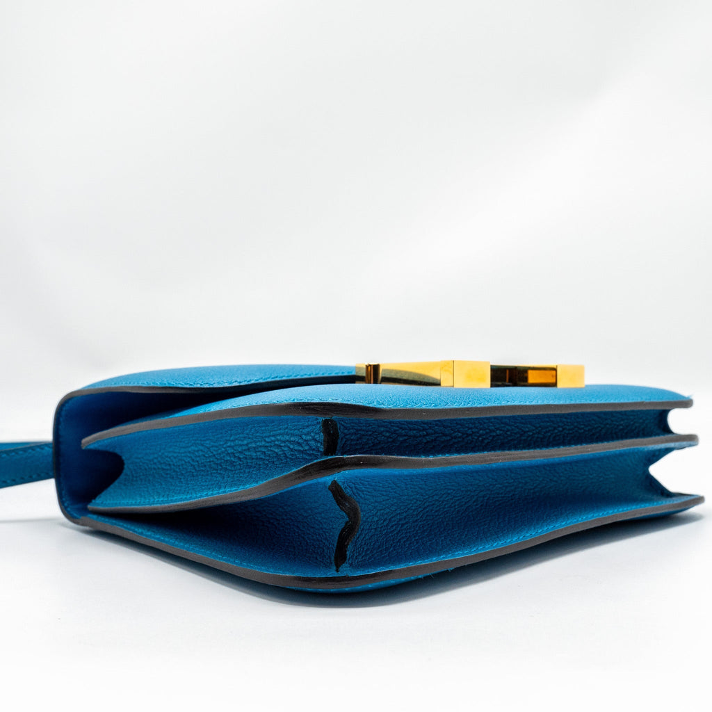 HERMES MINI CONSTANCE EVERCOLOR B3 BLEU ZANZIBAR GHW