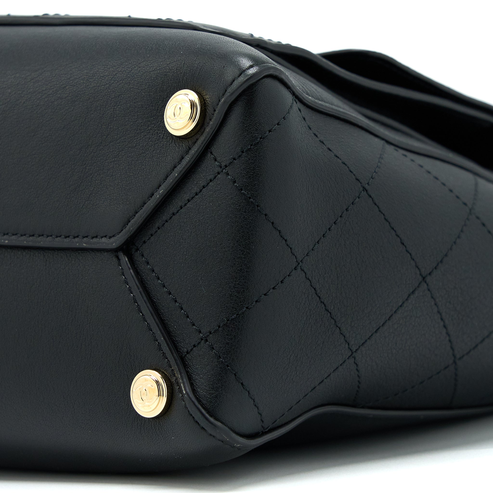 CHANEL TOTE BAG LAMBSKIN BLACK LGHW