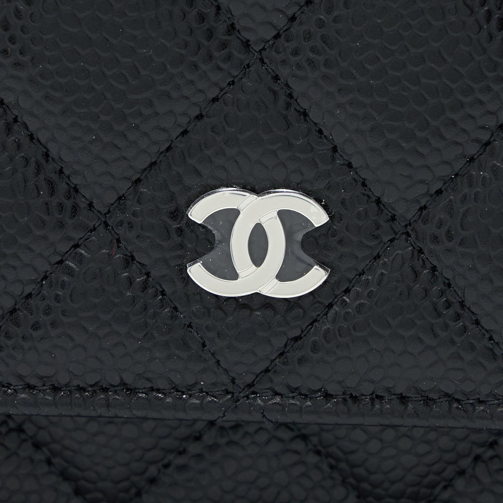 CHANEL CLASSIC WALLET ON CHAIN CAVIAR BLACK SHW(MICROCHIP)