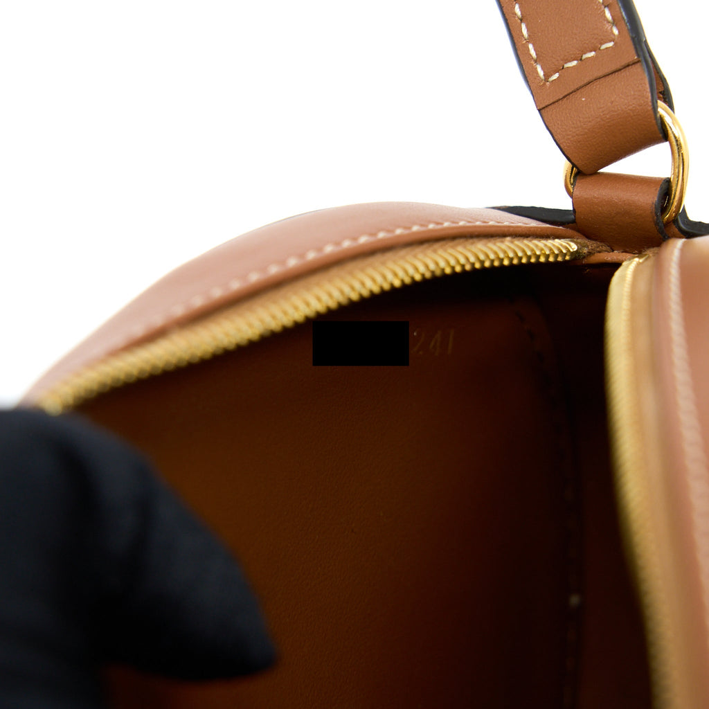 CELINE CROSSBODY OVAL PURSE CUIRASS TRIOMPHE SMOOTH CALFSKIN TAN GHW