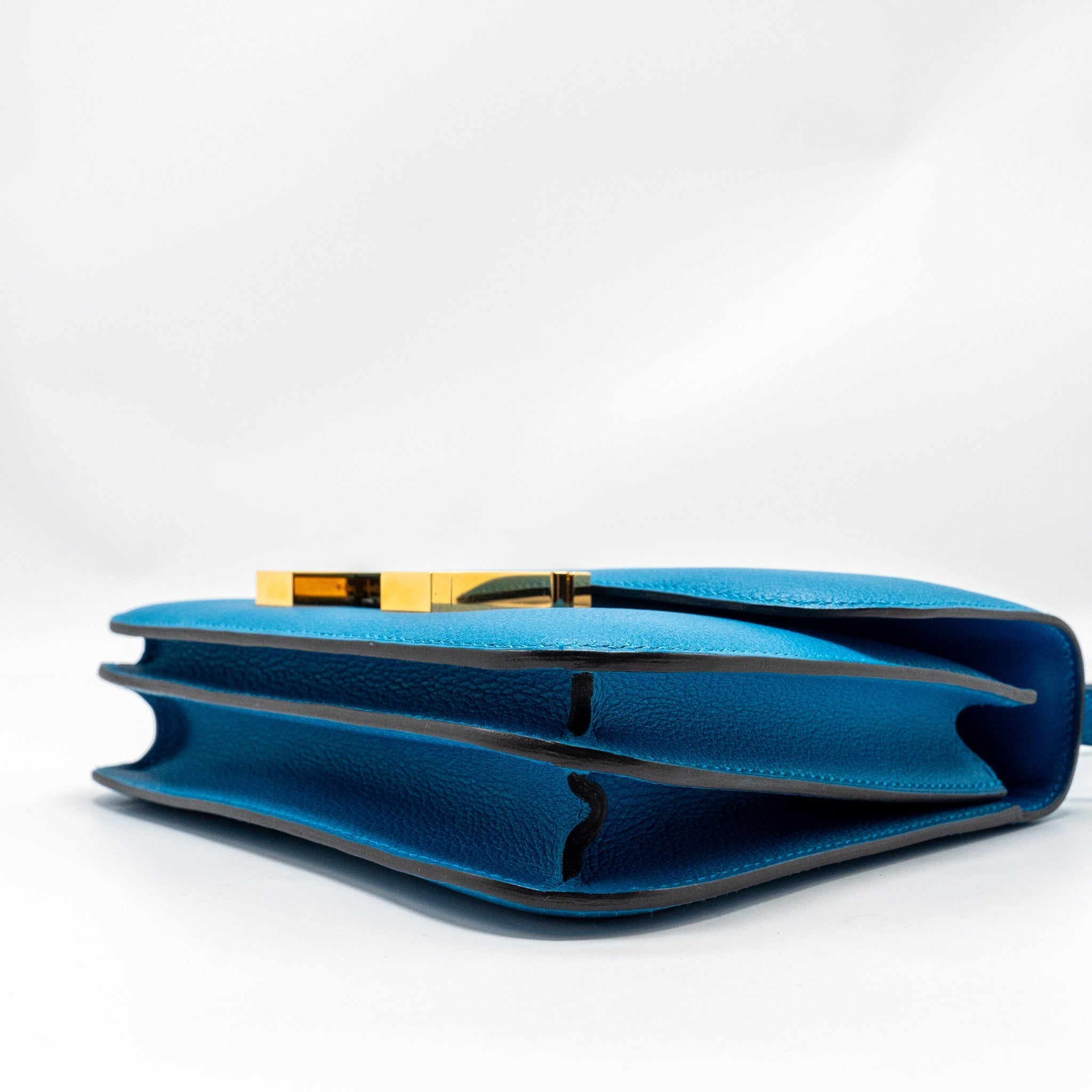 HERMES MINI CONSTANCE EVERCOLOR B3 BLEU ZANZIBAR GHW