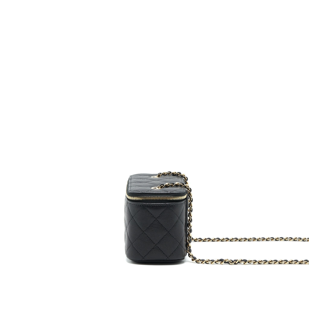 CHANEL CAVIAR LONG VANITY WITH CHAIN CAVIAR BLACK LGHW