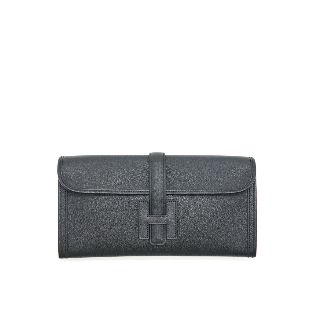 HERMES JIGE CLUTCH IN BLACK