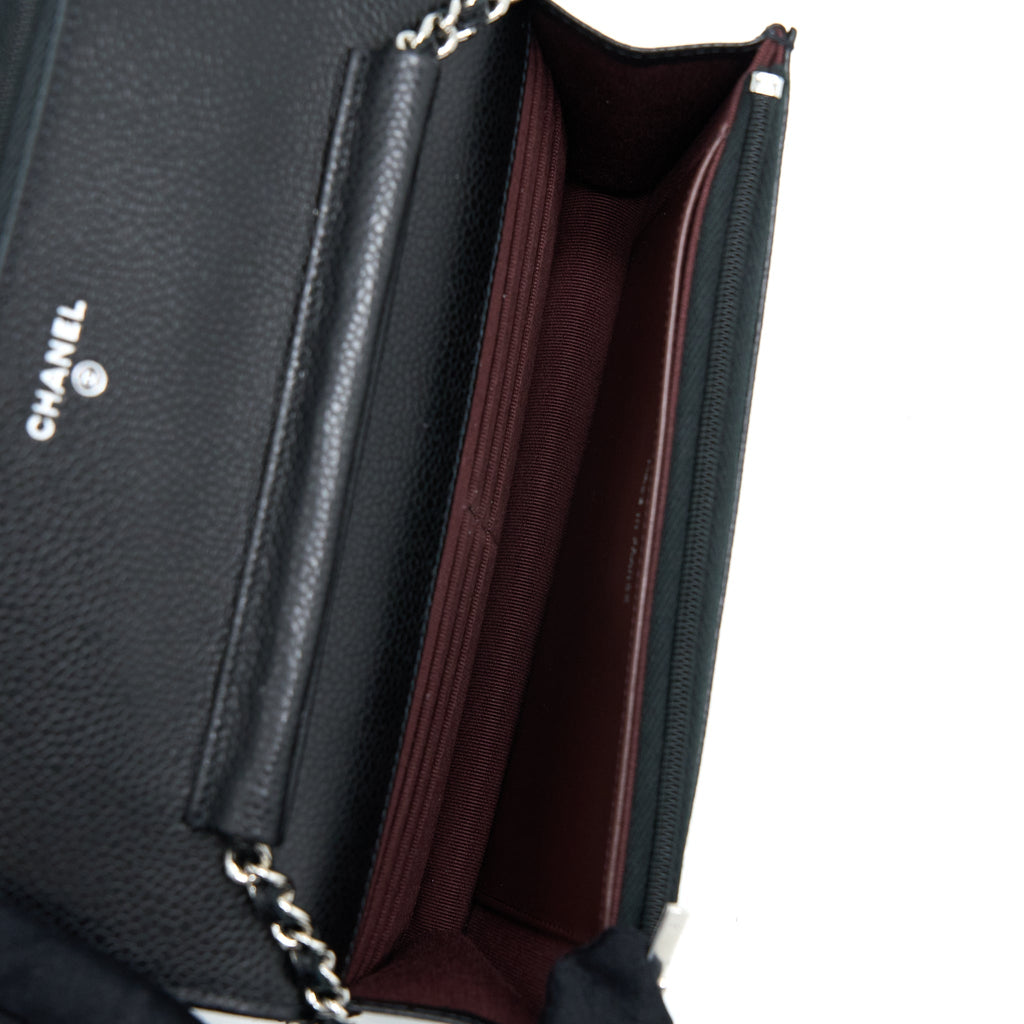 CHANEL CLASSIC WALLET ON CHAIN CAVIAR BLACK SHW(MICROCHIP)