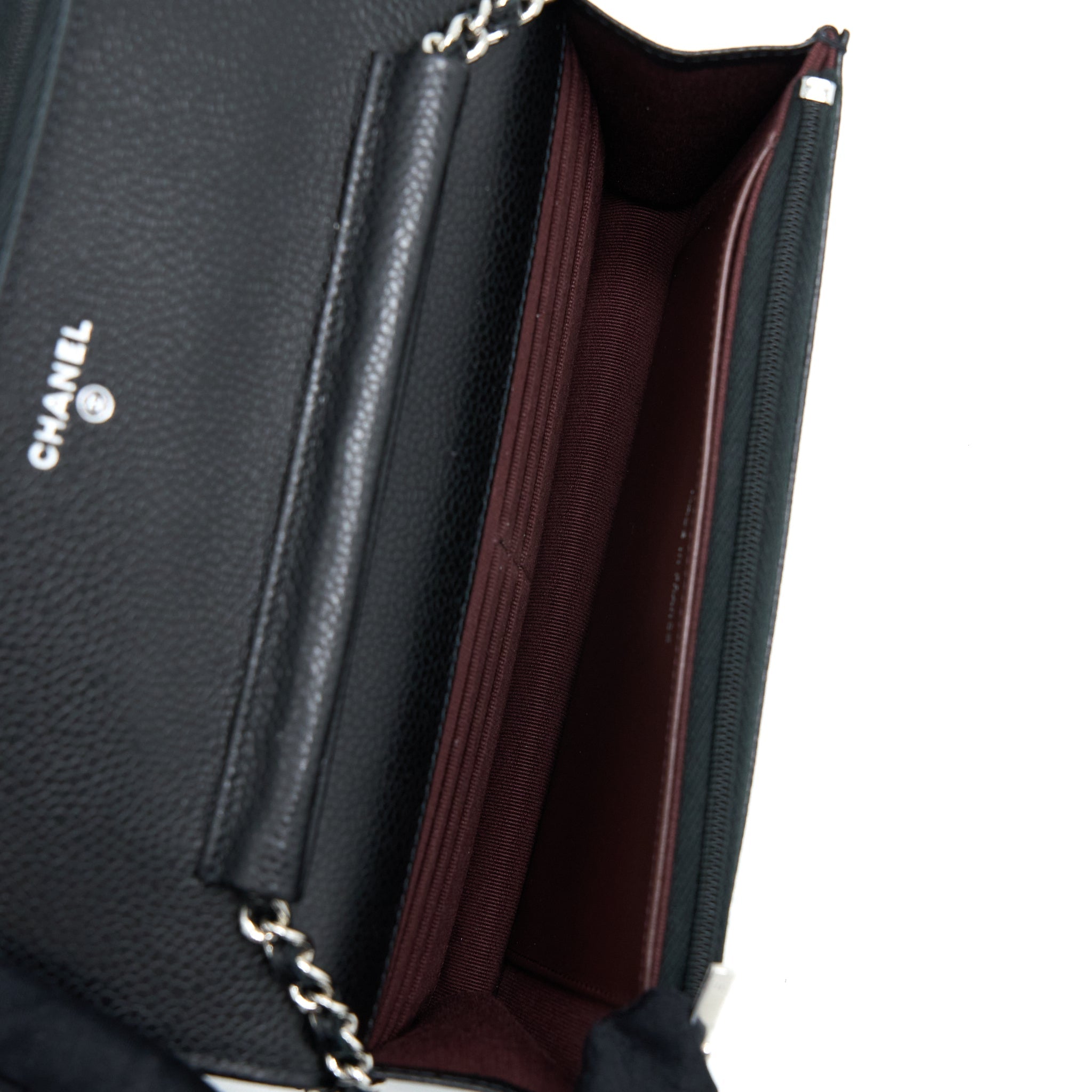 CHANEL CLASSIC WALLET ON CHAIN CAVIAR BLACK SHW(MICROCHIP)
