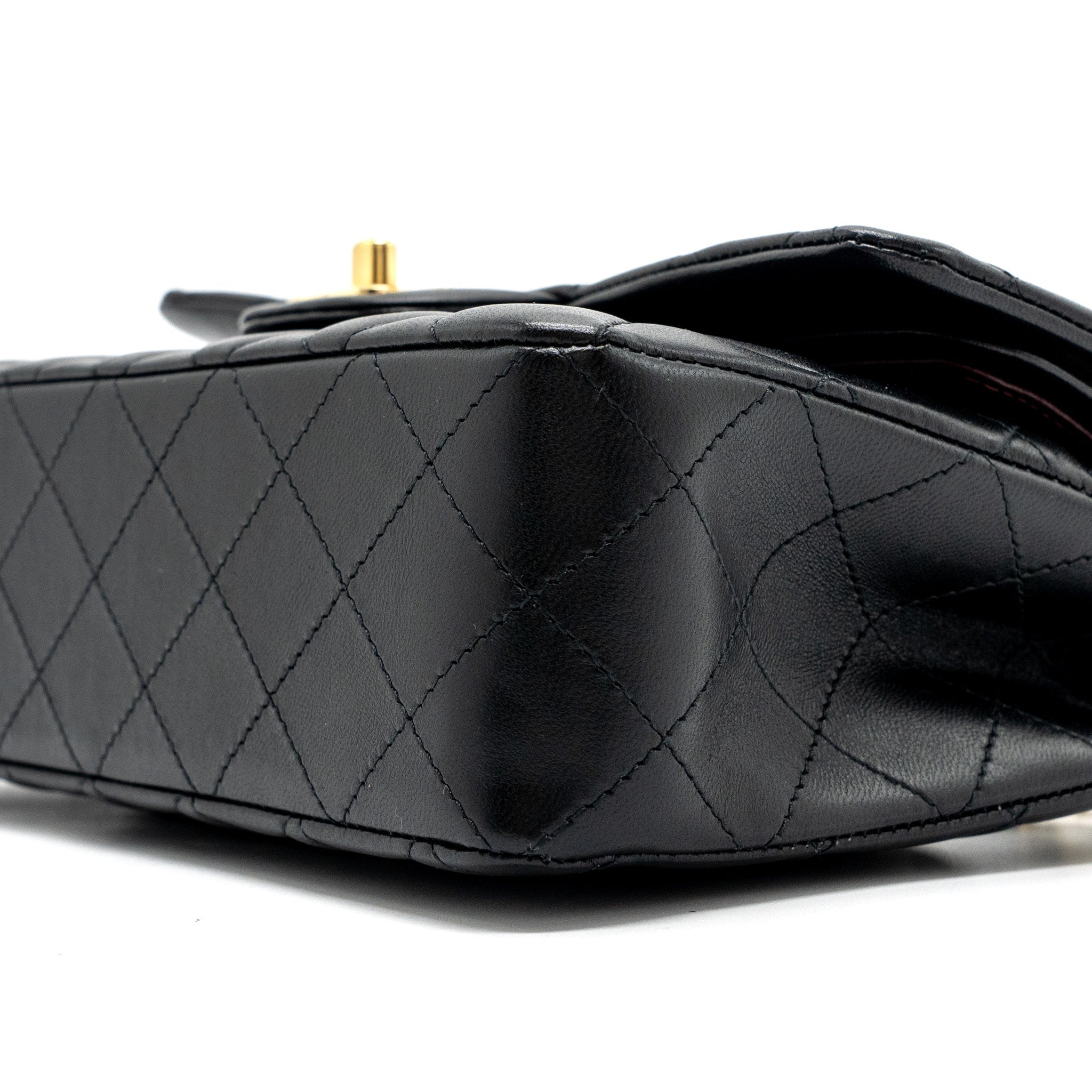 CHANEL SMALL CLASSIC DOUBLE FLAP LAMBSKIN BLACK GHW (MICROCHIP)
