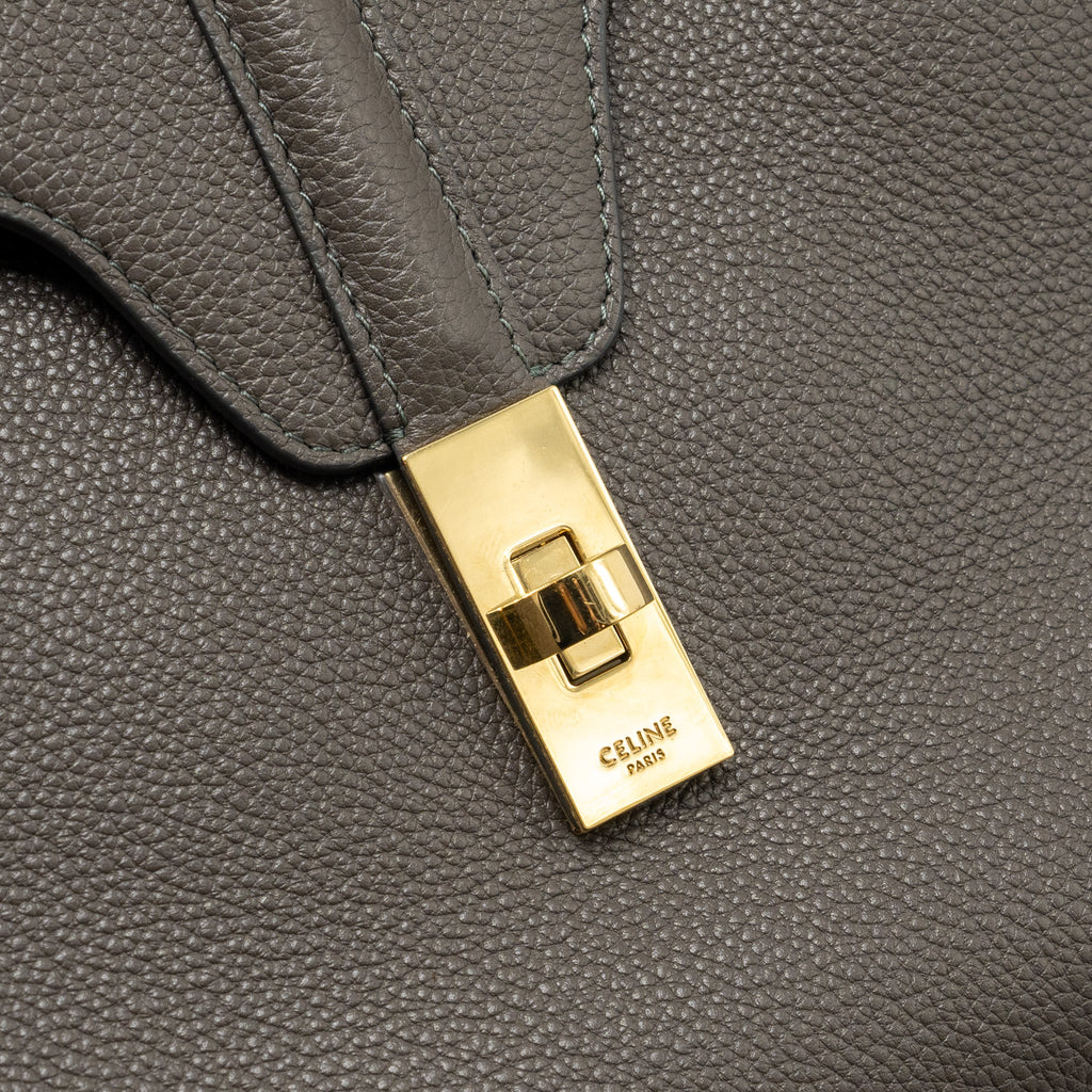 CELINE MEDIUM SOFT 16 BAG GRAINED CALFSKIN GREY GHW