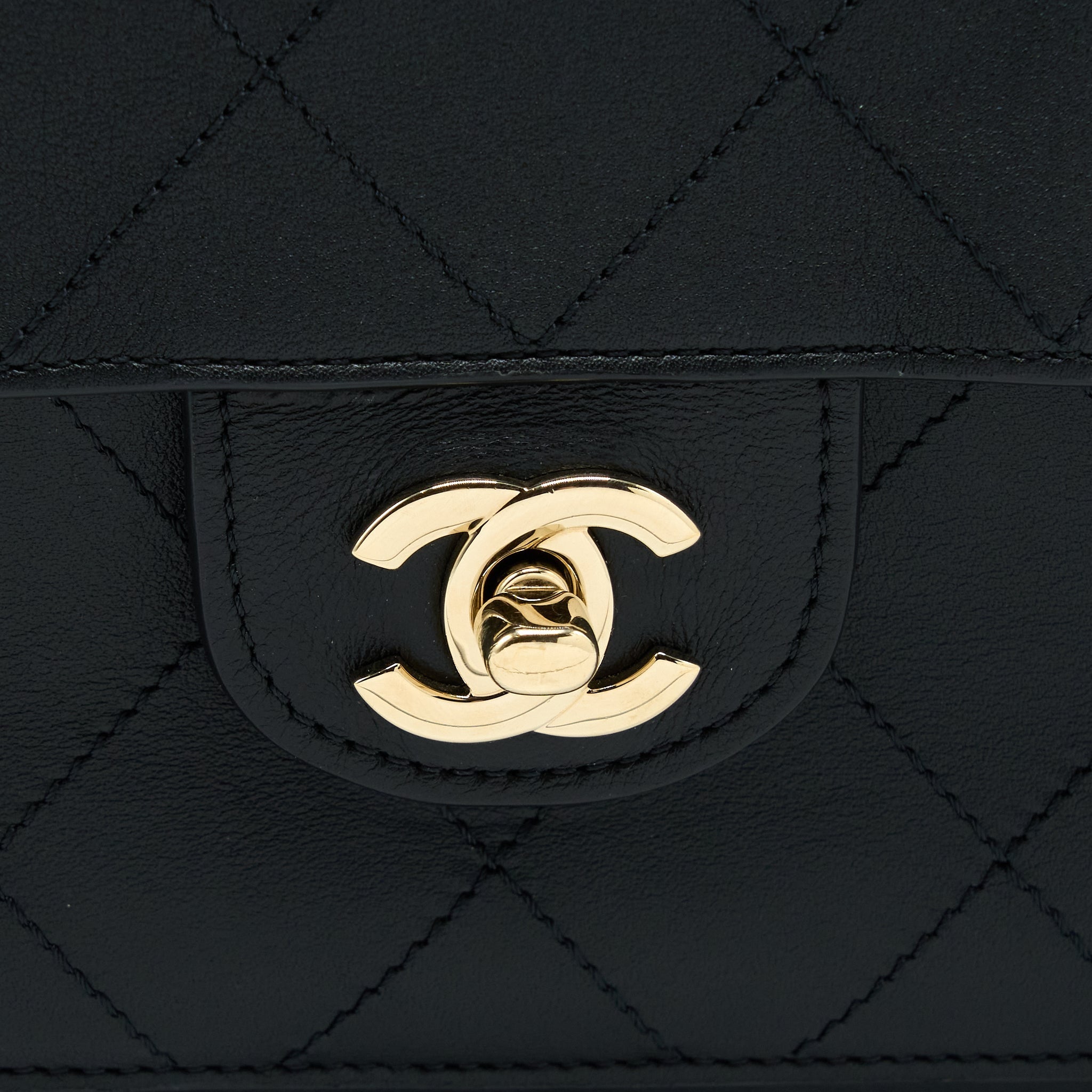 CHANEL TOTE BAG LAMBSKIN BLACK LGHW