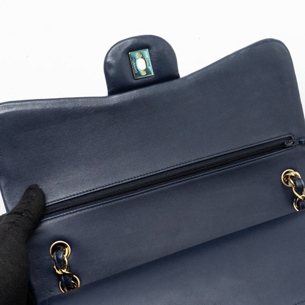 CHANEL JUMBO CLASSIC DOUBLE FLAP LAMBSKIN NAVY GHW