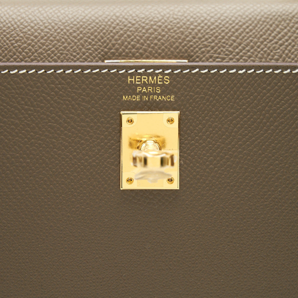 HERMES KELLY 25 SELLIER ETOUPE GHW