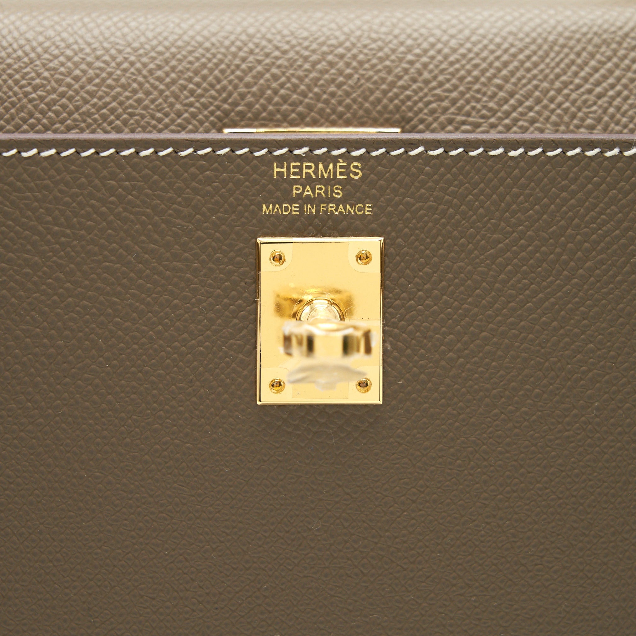 HERMES KELLY 25 SELLIER ETOUPE GHW